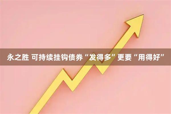 永之胜 可持续挂钩债券“发得多”更要“用得好”